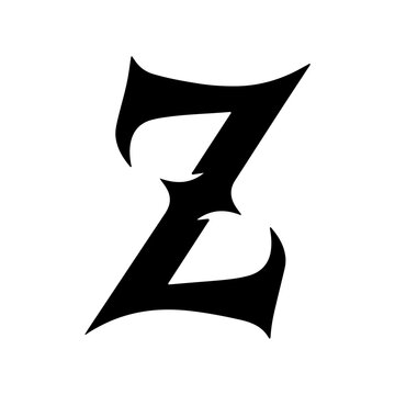 Stylized black letter Z logo with sharp edges
