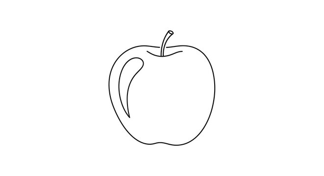 Simple line drawing of apple.