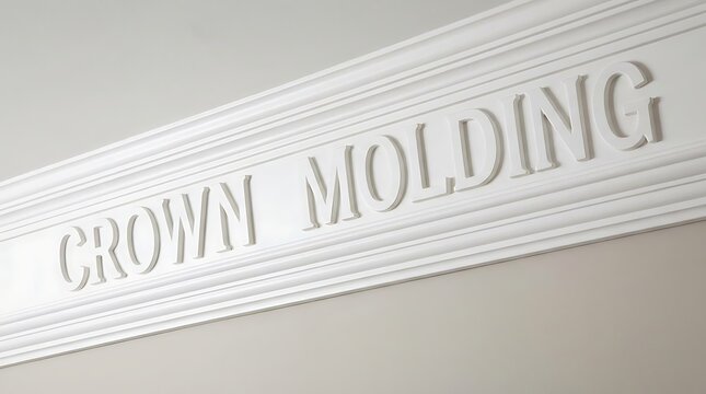 White crown molding detail on interior wall.