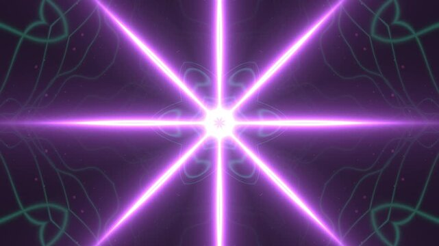 Animasi VJ Loop Terowongan Garis Neon Silang Futuristik 4K