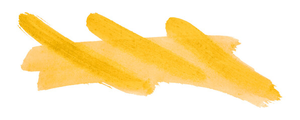 Fototapeta premium yellow brush isolated on transparent background yellow watercolor