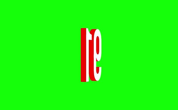 3D Rotating Number 91 Logo on Green Screen Background Loop