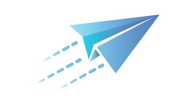 Looping Paper Plane Icon &ndash; Minimalist Vector Flight Motion Concept