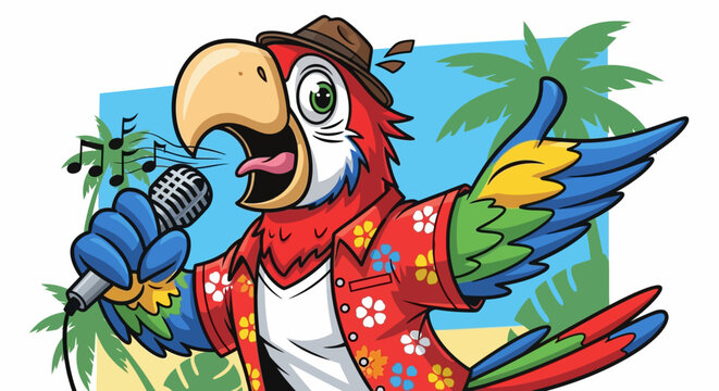 Colorful Parrot Wearing Sunglasses.