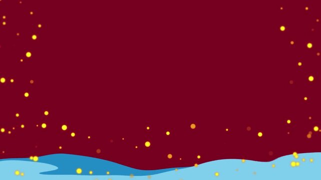 Clownfish swimming through swaying blue seaweed with floating golden bubbles in this animated ocean scene for your creative projects