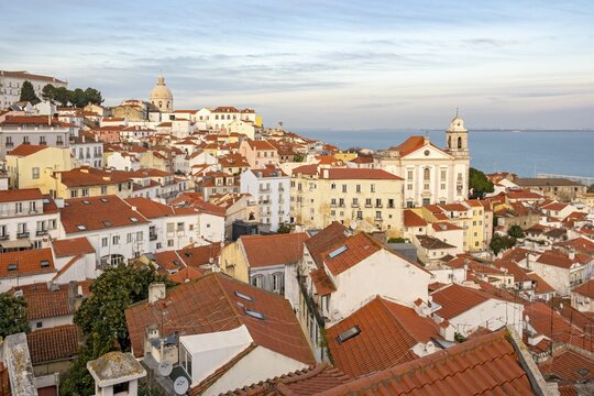 View of Alfama from Miradouro das Portas do Sol, Lisbon, Portugal