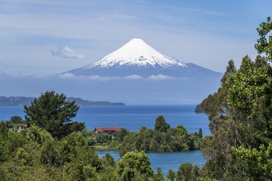 Osorno Volcano and Lake Llanquihue, Puerto Octay, Region de los Lagos, Chile
