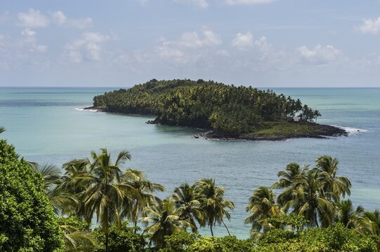 View from Royal island on Devils island, Iles du Salut, French Guiana