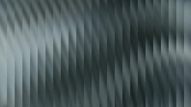 Strip Gradient Background Animation. Abstract vertical metallic lines looping background. Sleek dark silver metal panels with soft light wave seamless loop.