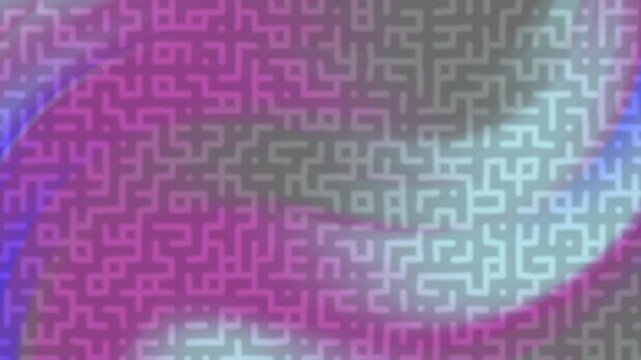 Abstract digital maze pattern with a vibrant color gradient.