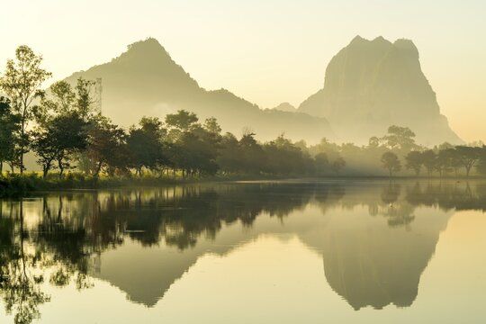 Kan Thar Yar See and Mount Zwegabin, Hpa-an, Myanmar, Asia