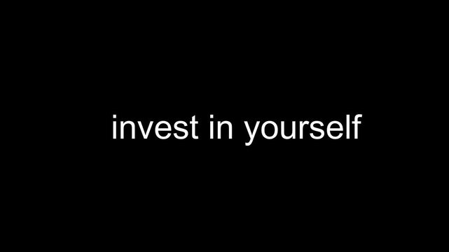 Inspirational Quote on Self-Investment with Motivational Message in Modern Typography
