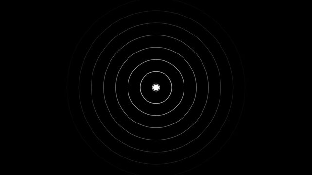 Glowing Neon ship radar and plane radar icon screen location searching animation black background.