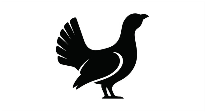 Elegant grouse silhouette capturing the essence of wild avian beauty