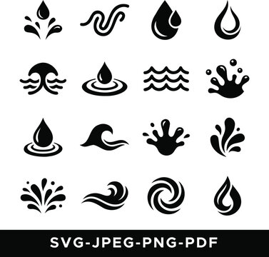 Set of Realistic Water Drops and Droplets Vector Design