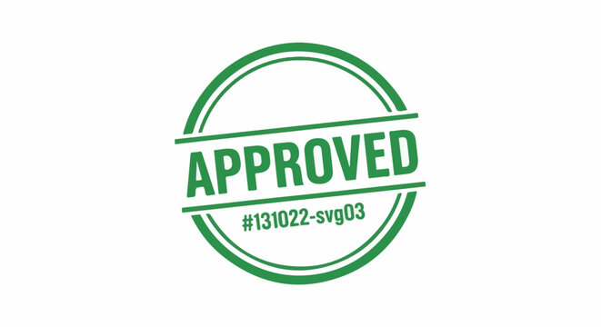 A green circular stamp with the word APPROVED printed across it