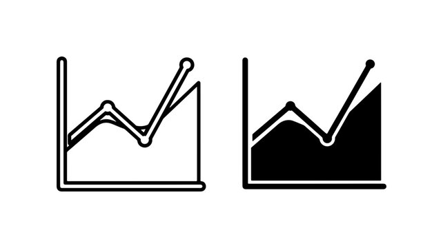 Line Graph Icons, Data Visualization Symbols, Analytics Charts, Business Growth Vector Set