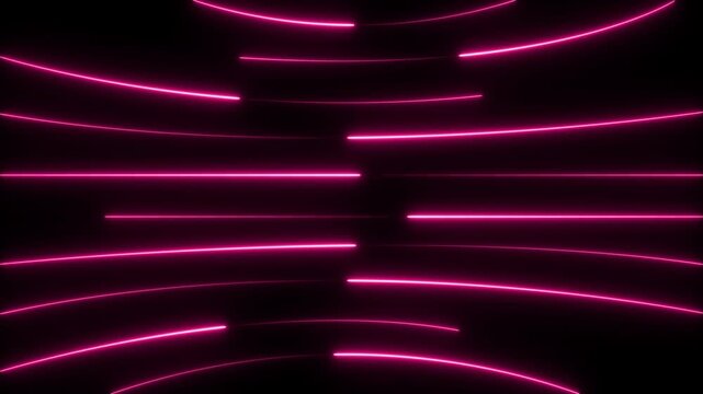 Neon lights blinking lines moving animation. Abstract Blue Neon Lines Glowing Curved Stripes Technology Background Seamless Loop Animation. neon line digital world breaking news Studio Background