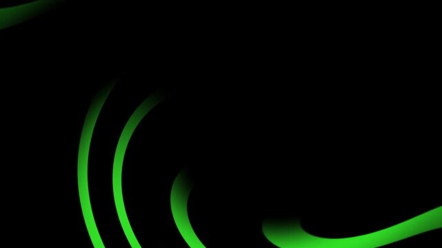 Abstract Green Light Curve on Dark Background Futuristic Minimal Design