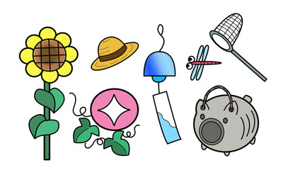 かわいい夏のカラー素材のイラスト © 清水　忍