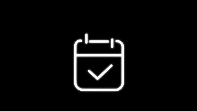 Calendar confirm meeting icon animation - Essential basic icon motion design protection concepts, planning4k video