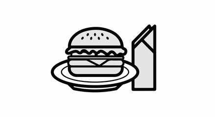 Fototapeta premium Burger Meal With Fries.