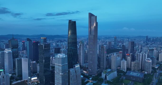 Aerial view of landscape in Guangzhou city, China