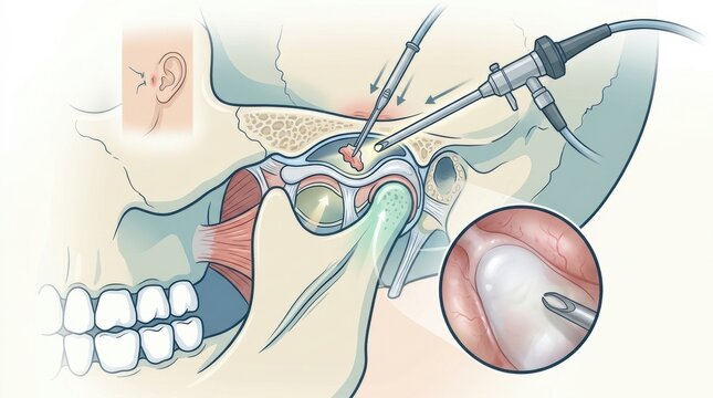 Temporomandibular joint arthroscopy procedure for treating jaw pain and dysfunction