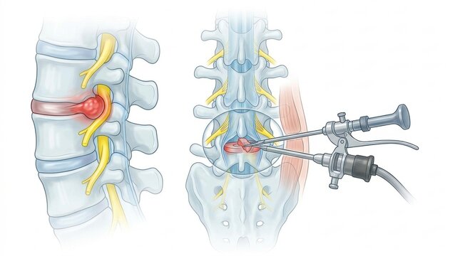 Minimally invasive spine surgery for herniated disc treatment