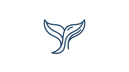 Minimalist Whale Tail Icon Line Art. © noele