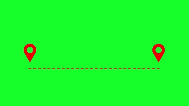 Distance from one place to another is one kilometer. location icon in 4k animation with alpha channel location icon animation on transparent background