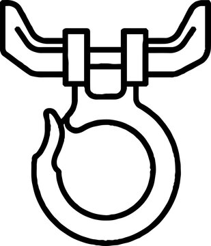 Heavy duty towing hook and recovery shackle line art