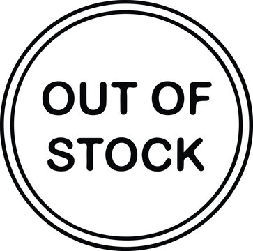 Out of stock icon, unavailable product label, sold‑out badge design, retail inventory concept, minimal outline vector illustration for business and e‑commerce