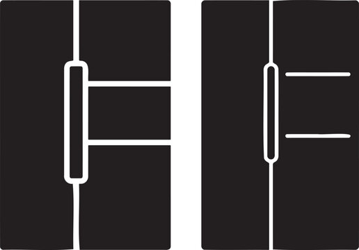 Modern door hinges, contemporary design detail.