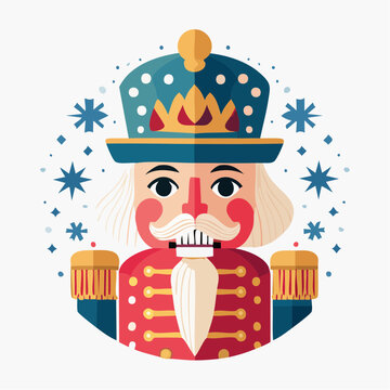 Nutcracker Soldier with Crown and Snowflakes