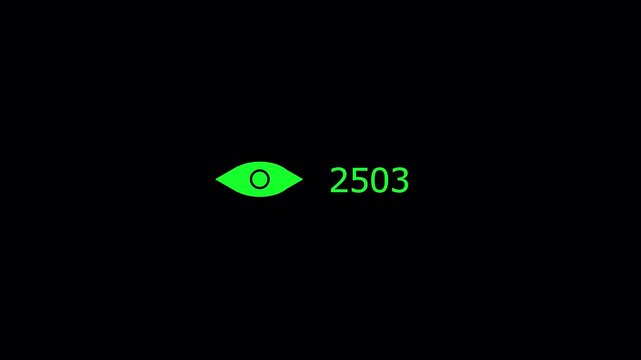  5000 views animation with view icon in 4K animation with alpha channel on transparent background five thousand views animation