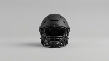 Fototapeta premium Sleek and minimalist black American football helmet, a symbol of protection, strength, and competitive spirit, standing ready for action in a modern design concept