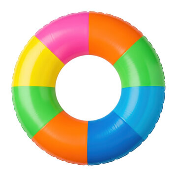 Colorful circular ring composed of three vibrant segments resembling a life buoy