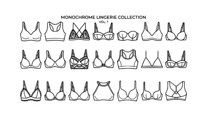 Monochrome Lingerie Collection Line Art © SABBIRAHMAD
