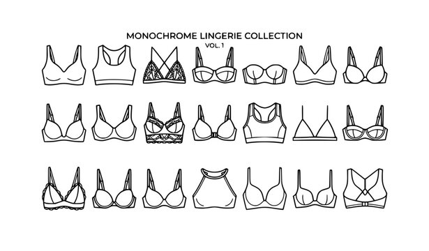 Monochrome Lingerie Collection Line Art