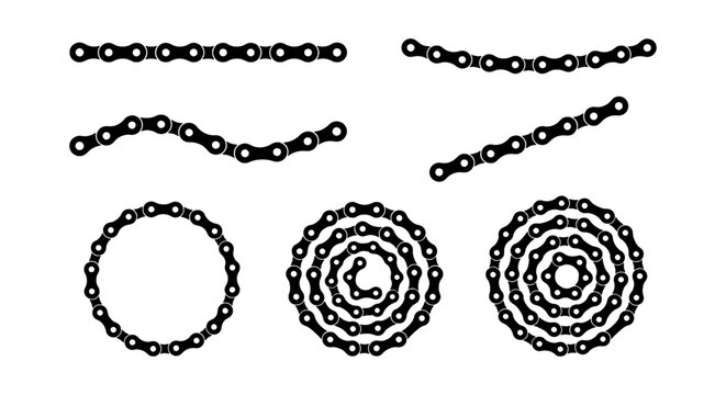 Bicycle Chain Elements, Vector Links, Circular and Linear Designs