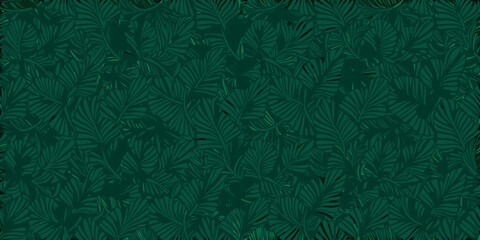 seamless dark green tropical foliage pattern with subtle contrast and repeating leaves © Dibyendu