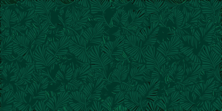 seamless dark green tropical foliage pattern with subtle contrast and repeating leaves