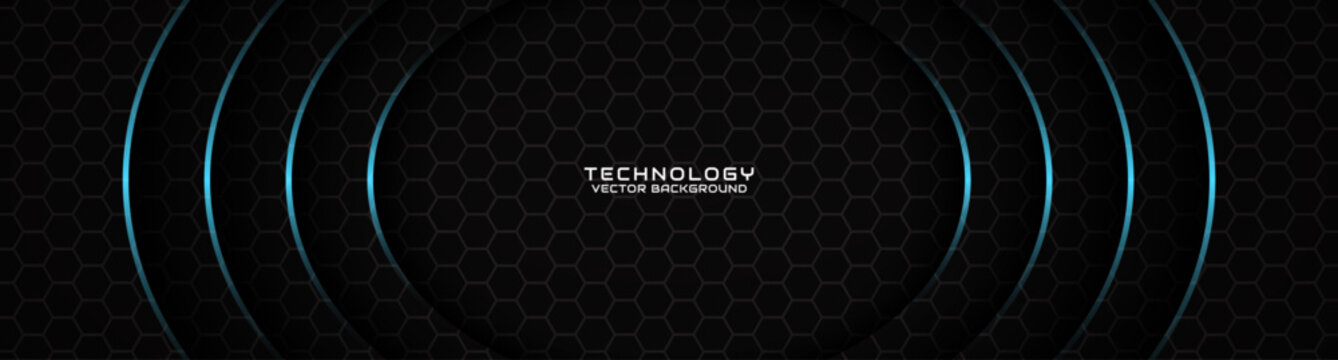 Modern technology vector background featuring hexagonal pattern with futuristic concentric waves design for digital media presentations