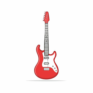 Red Electric Guitar Illustration