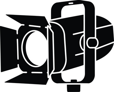 Professional spotlight for stage or studio lighting equipment providing illumination for performance or photography.