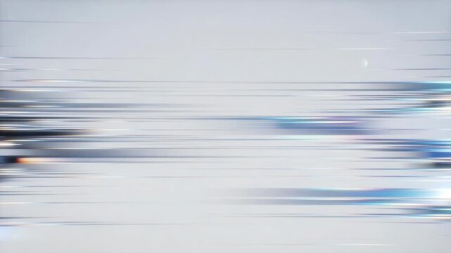 Abstract horizontal light streaks in sleek digital style on a white background, concept of speed and motion
