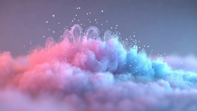 Colorful pastel clouds with soft dreamy style on a muted background, concept of fantasy ethereal atmosphere