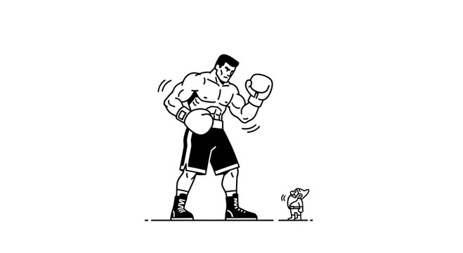 Boxer vs Dwarf: David vs Goliath Metaphor, Strength vs Weakness, Underdog Concept