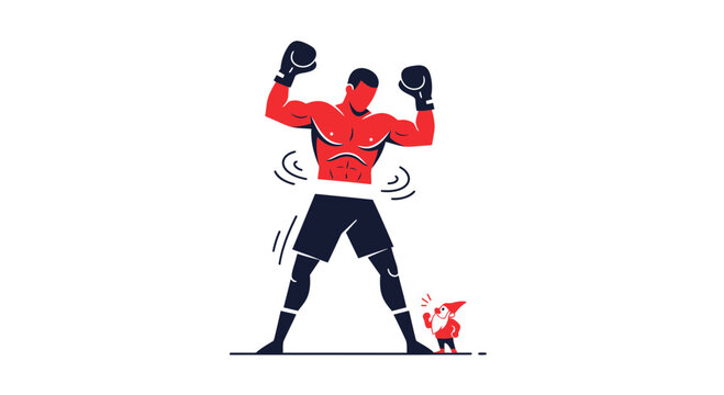 Boxer vs Gnome: David vs Goliath Concept, Underdog, Mismatch, Strength
